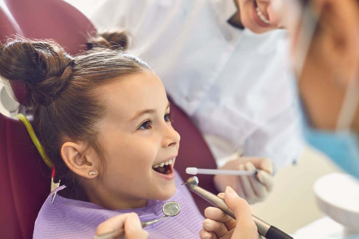 child getting treatment in the dental practice