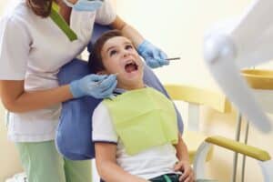 child getting dental checkup
