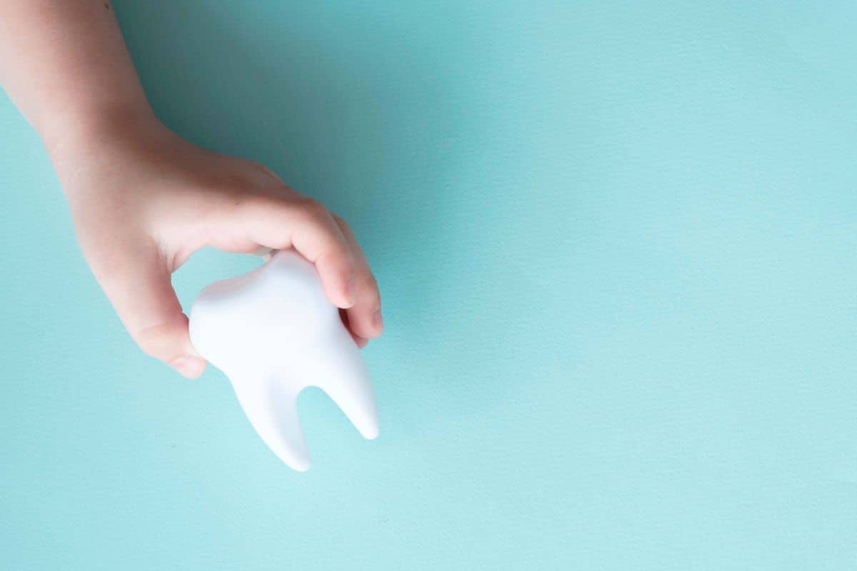 child holding tooth child holding tooth